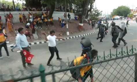 Massive Clash Between Protesters And Police Leaves Six Injured In Nepal