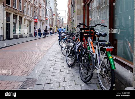 Amsterdam Netherlands October 15 2018 Bicycles Parked In The