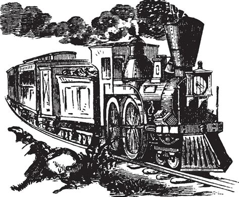 Old train, vintage illustration. 35070292 Vector Art at Vecteezy