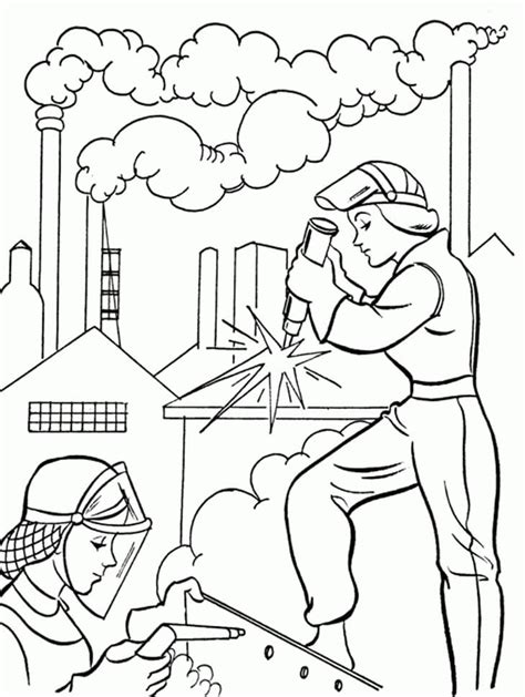 Coloriage Bonne Fête du Travail télécharger et imprimer gratuit sur