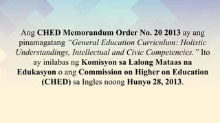 Ched Memorandum Order No 20 Series Of 2013 PPT