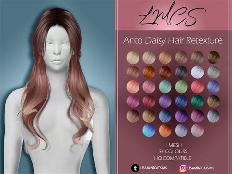 The Sims Resource Lmcs Anto Daisy Hair Retexture Set