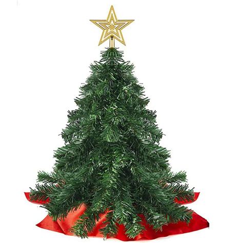 24 Inch Tabletop Christmas Tree Mini Artificial Christmas Tree With Led String Lights