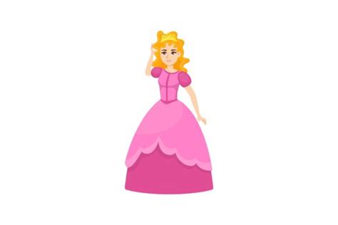 Young Beautiful Princess In Pink Dress A Graphic By Pch Vector