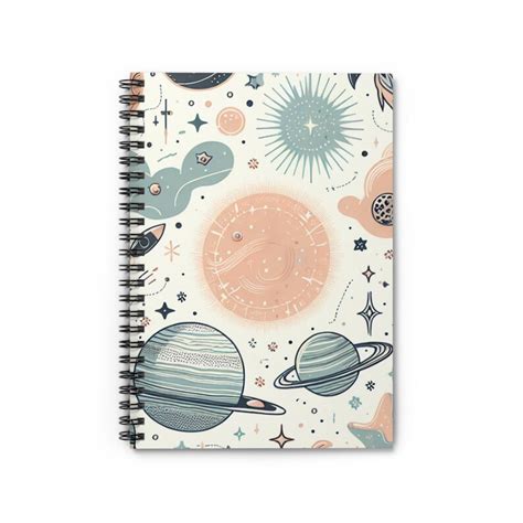 Space Themed Spiral Notebook Astronomy Sketchbook Cosmic Journal For