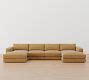 Carmel Lounge Square Arm Leather U Shaped Chaise Sectional Pottery Barn