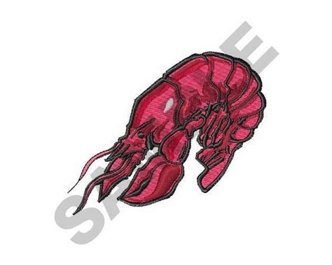 Crawfish Machine Embroidery Design Etsy