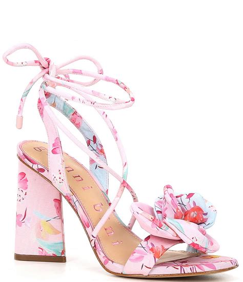 Gianni Bini Dakota Floral Print Flower Ankle Wrap Dress Sandals Dillards