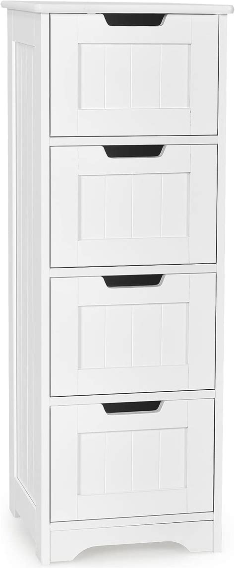 RELAX4LIFE Bathroom Floor Cabinet Freestanding Wooden Cupboard Storage