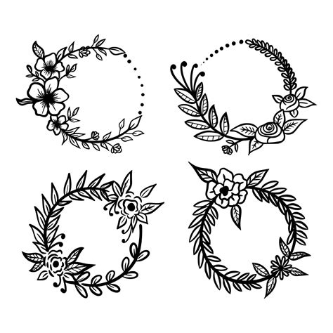 4 Set Of Floral Hand Drawn Vector Illustration 8382027 Vector Art At