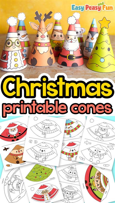 Printable Christmas Cones Craft - Easy Peasy and Fun