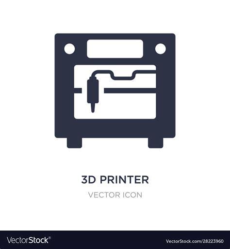 3d Printer Icon On White Background Simple Vector Image