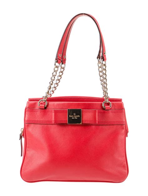 Kate Spade New York Leather Shoulder Bag Red Shoulder Bags Handbags Wka349575 The Realreal