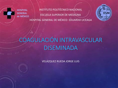 Coagulación Intravascular Diseminada PPT Descarga Gratuita