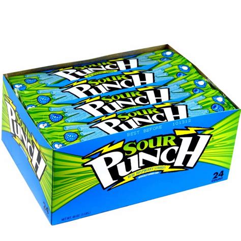 Sour Punch Blue Raspberry Licorice Straws 24ct Box • Licorice Candy