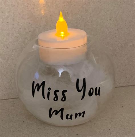 Personalised In Memory Of Candle Tealight Miss You Mum Etsy