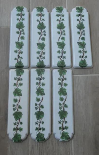 7 ANCIENNE PLAQUE de propreté en Porcelaine de Paris Décor Fleur