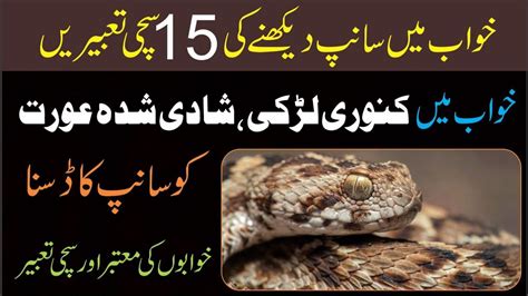 Snake In Dream Meaning Khwab Mein Saanp Dekhna Or Us Ka Dasna