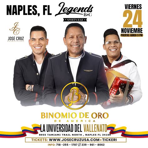 Naples Florida El Binomio De Oro De America En Concierto En Legends B