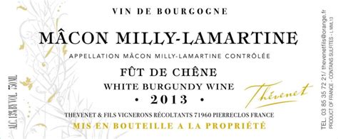 M Con Milly Lamartine Blanc Rosenthal Wine Merchant