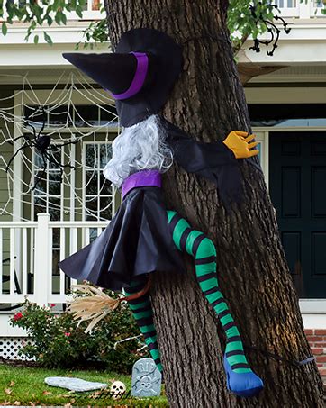 Crashing Witch Into Tree Large Halloween Decorations Outdoor 63