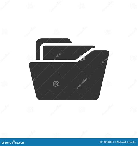 File Folder Icon In Flat Style Documents Archive Vector Illustration