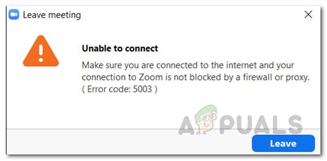 fix zoom unable  connect error code