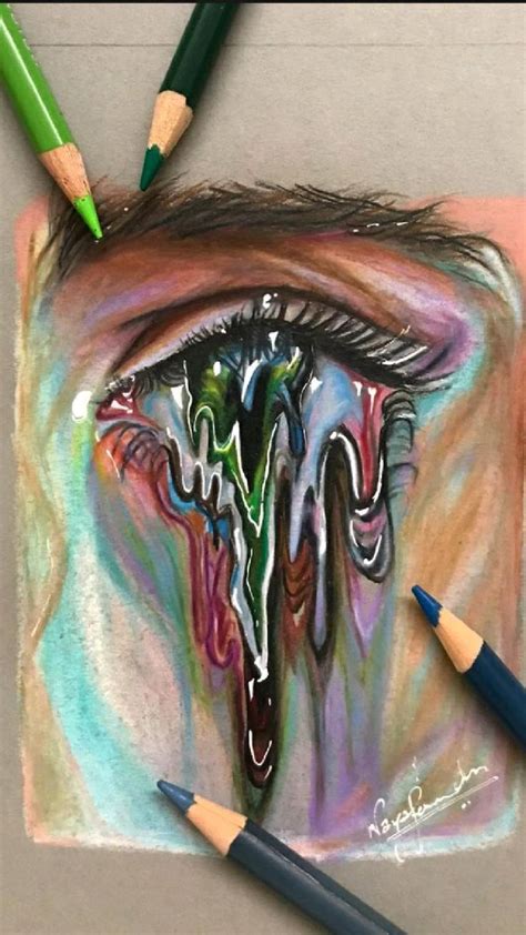 Tanya Shatseva Abstract Eye Drawing With Prisma Pencil Colours Eye