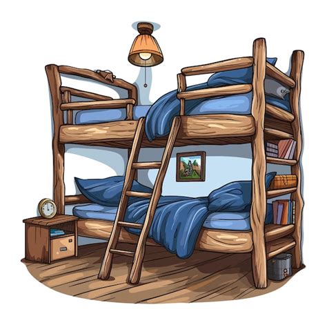 Premium Vector Hand Drawn Bunk Room Cartoon Vector Illustration