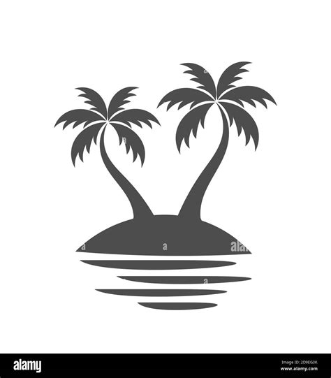 Palm Trees On Island Vector Illustration Stock Vector Image Art Alamy