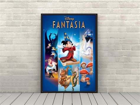 Fantasia Poster Vintage Disney Movie Poster Disneyland Posters Wall Art nursery