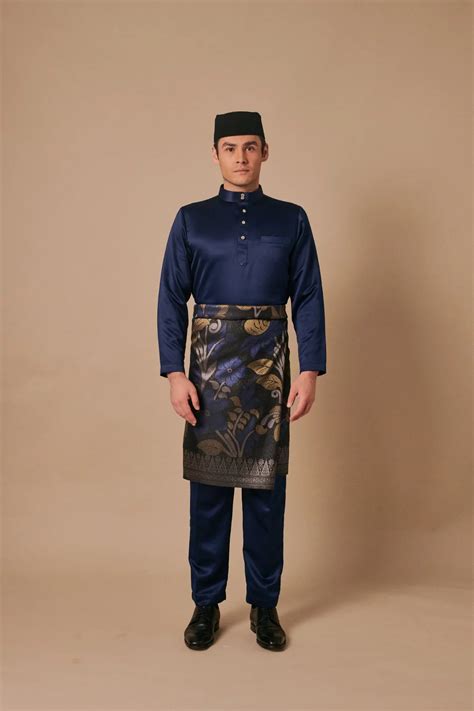 Sipo Eid Baju Melayu Moden In Navy Blue Buy Baju Melayu