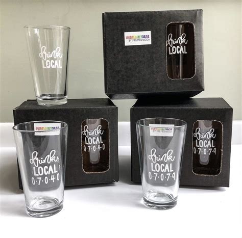 Drink Local Set Of Four Pint Glasses Mrsmeshugga