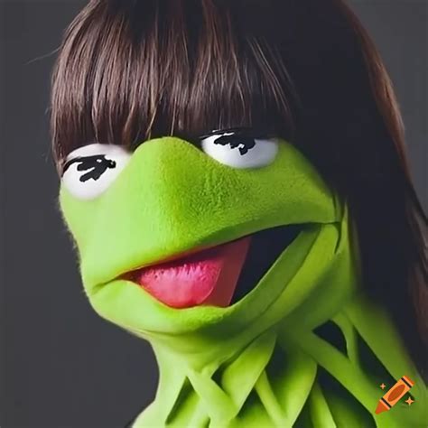 Claudia Winkleman Kissing Kermit The Frog On Craiyon