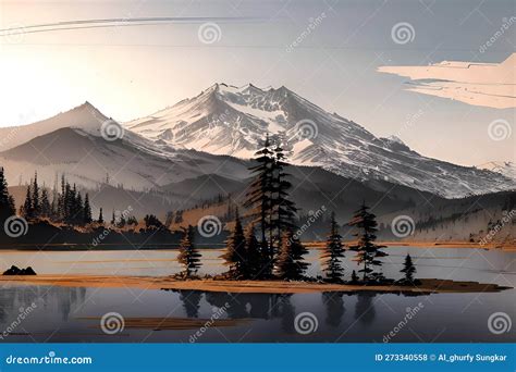 Digital Art Forest Tree Background Wallpaper Stock Illustration ...