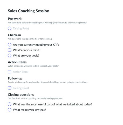 Sales Coaching Session Template | Fellow.app