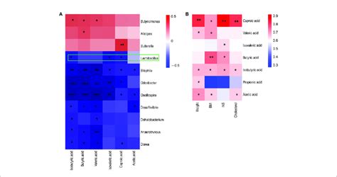 A Heatmap Of Spearman Correlation Between Intestinal Microbiota At