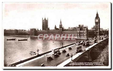 Carte Postale Ancienne The House Of Parliament Westminster Bridge