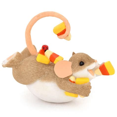 Mouse On Belly With Candy Corn Charming Tails Figure Candy Corn