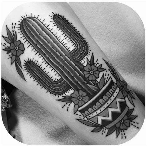 Cactus Tattoo Black And White