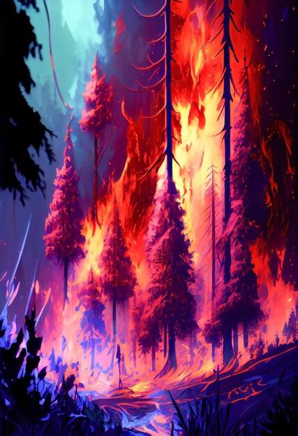 Premium AI Image Terrifying Forest Fire Out Of Control Ia Generative