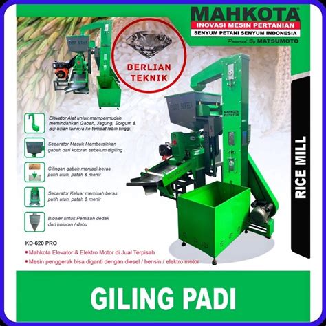 Jual MESIN SELEP PADI RICE POLISHER MAHKOTA KD 620 ELEVATOR Shopee