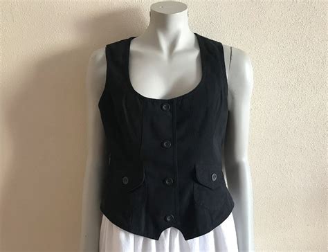 Womens Vest Black Vest Black Womens Vest Steampunk Formal Etsy