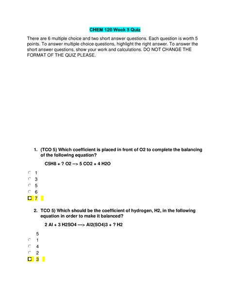 CHEM 120 Quiz And Final Exam Browsegrades