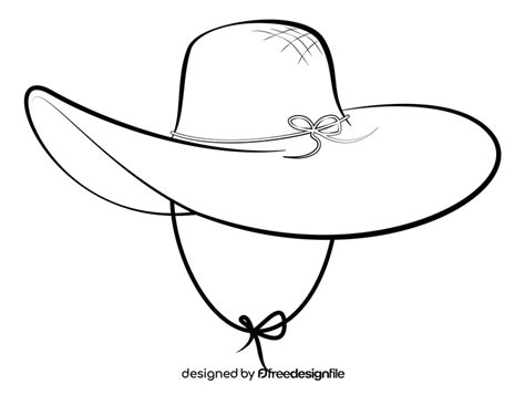 Sun hat black and white clipart free download