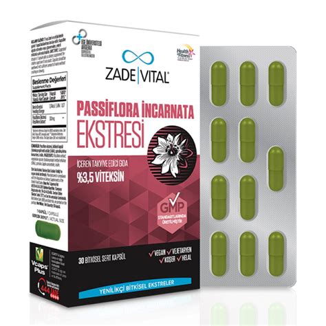 Zade Vital Passiflora Incarnata Ekstresi 30 Bitkisel Sert Kapsül