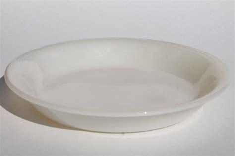 Vintage Fire King Milk Glass Pie Plate Baking Pan W Tray Handled