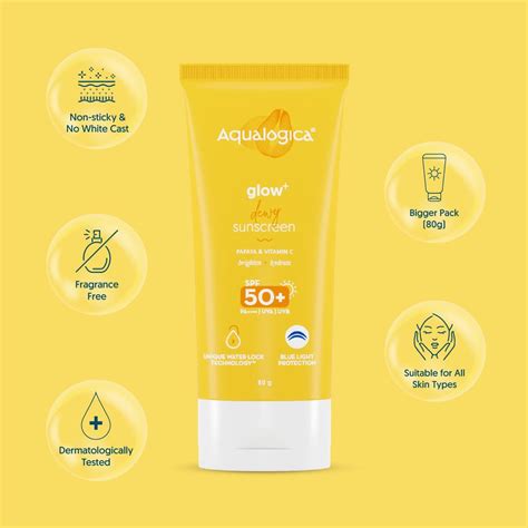 Aqualogica Glow Dewy SPF 50 Sunscreen 80 Gm Price Uses Side Effects