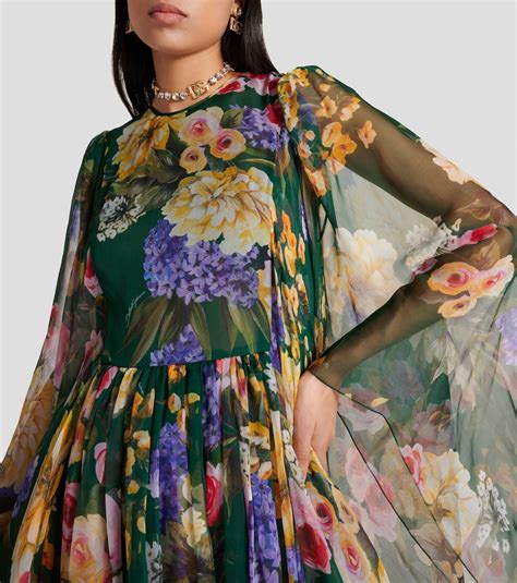 Floral Silk Chiffon Gown In Multicoloured Dolce Gabbana Mytheresa