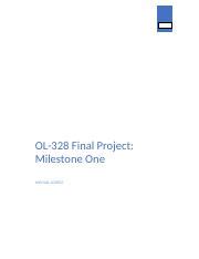 OL 328 Final Project Milestone One Michael C Docx OL 328 Final